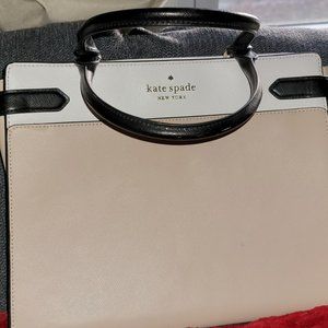 KATE SPADE Staci Medium Satchel Warm Beige Color Block Purse